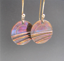 Obama Earrings - sterling with colorful patina